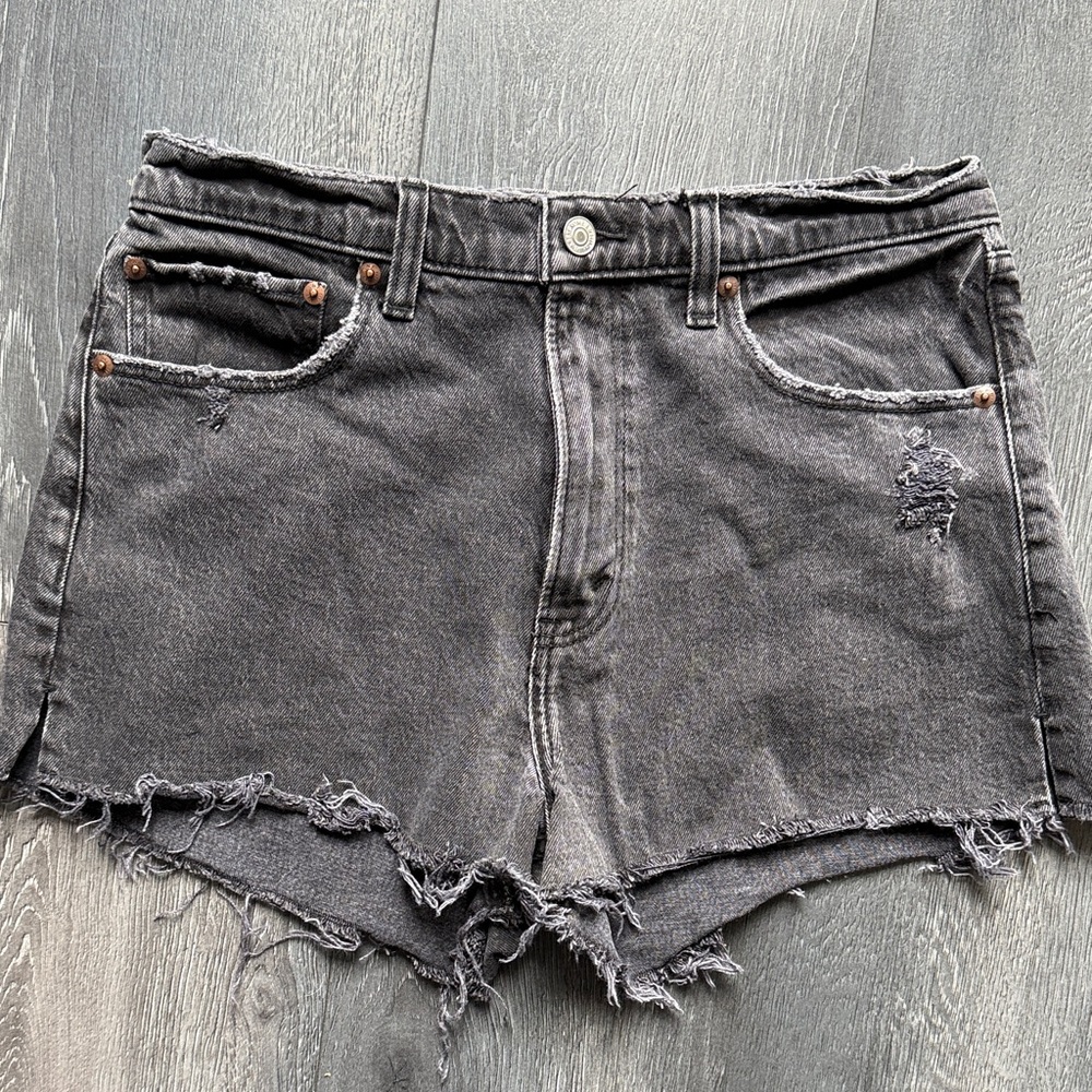 Abercrombie & Fitch Frayed Hem black Jean Shorts